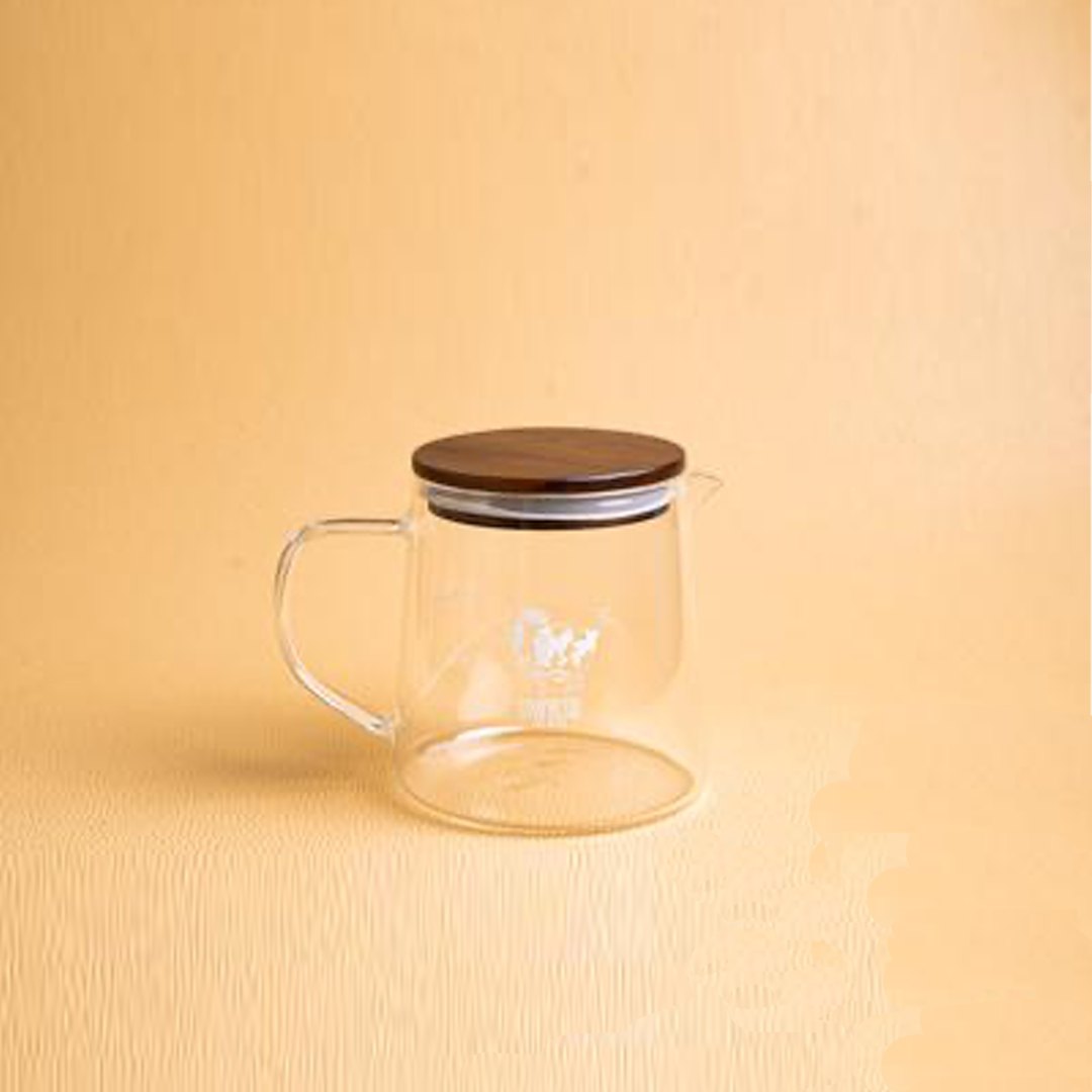 Coffee or Tea Glass Pot with Wooden Lid Cowpresso Coffee Roasters