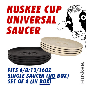 Huskee Universal Saucer Plate Coffee Cup (Charcoal/Natural)